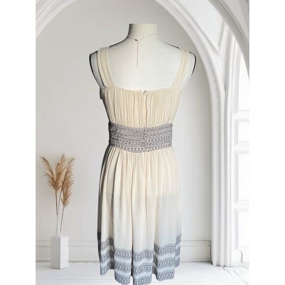 Sigrid Olsen Silk Womens Dress 2 XS 0 Cream Brown Silk Ethereal Midi Gown - Picture 10 of 11